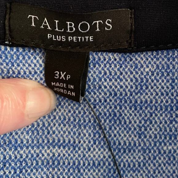 NWT TALBOTS Plus Petite 3XP Contrast Tweed Dress 3/4 Sleeves Career Stretch Polo - Picture 2 of 14